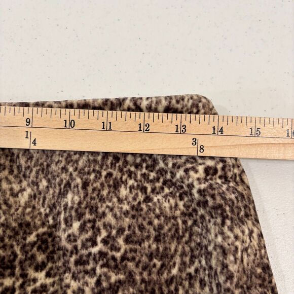 Talbots Animal Print Brown Pencil Skirt 2 Velvet Rockability Old Money Classic - Picture 5 of 7